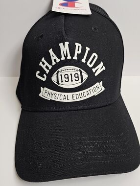 Champion Adult Phys Ed Twill Trucker Hat Black White new cap hats snapback